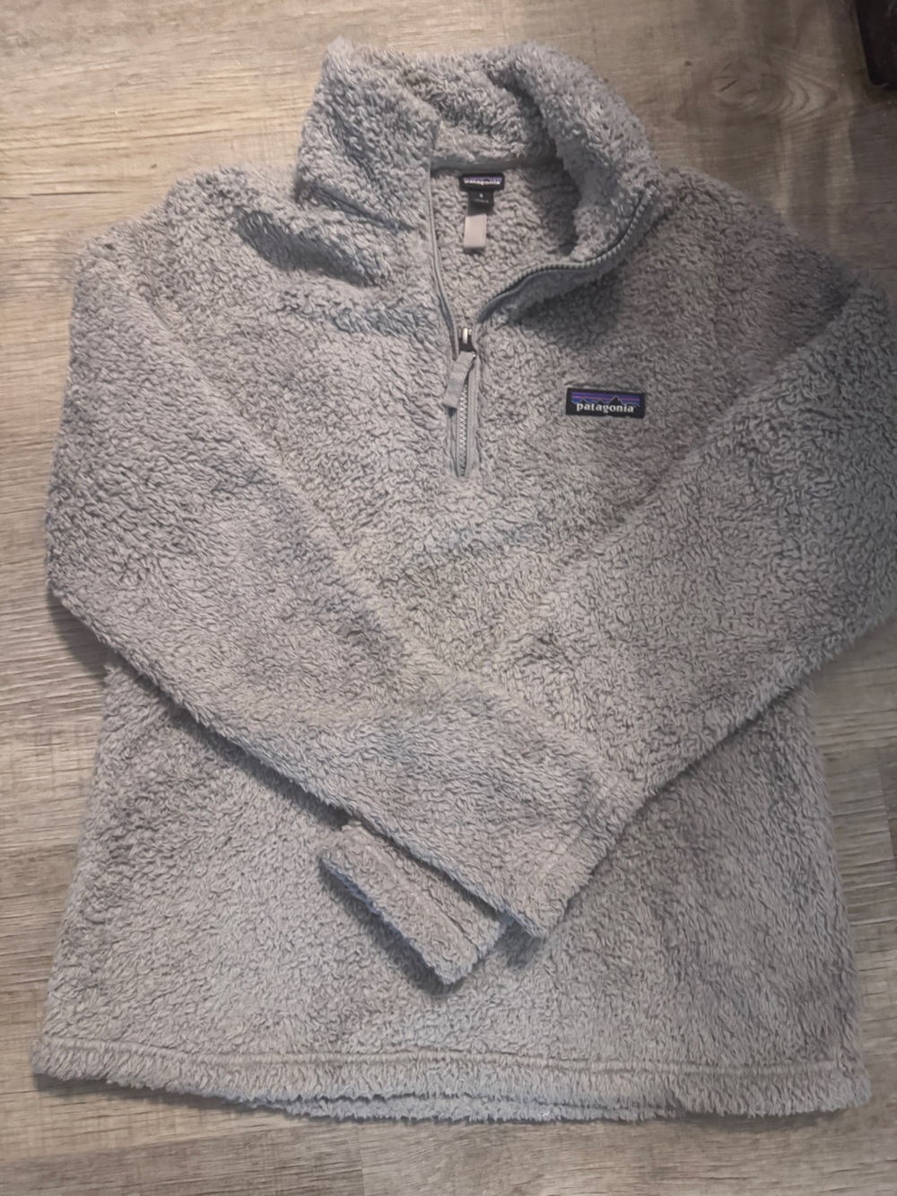 Patagonia Size Small Light Gray Sherpa Fleece Jacket
